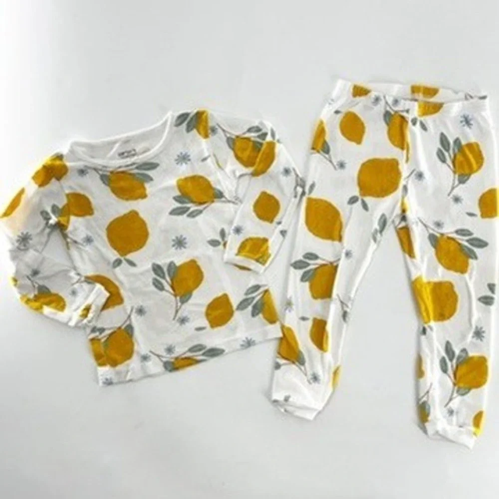 Carter's Just One You Kids 2T Lemon‎ Print Long Sleeve Pajama Set